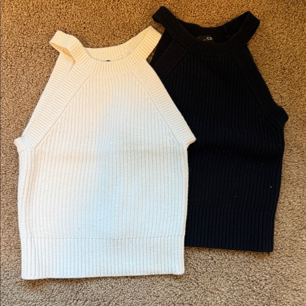 SET Express Ribbed Top - Black & White